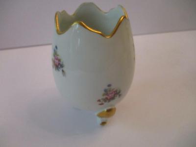 Porcelain Footed Egg Vases Limoges Castel Inarco & Lefton China Hand Painted