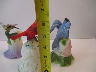 Avon Collectible Bird Bells Blue Jay Cardinal & Hummingbird