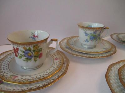 Vintage Arabella Atelier Porzellan Tea Cups & Saucers & Dessert Plate #4
