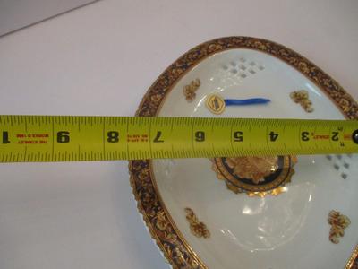 Vintage T. Limoges Bacchus Oval Reticulated Porcelain Plate