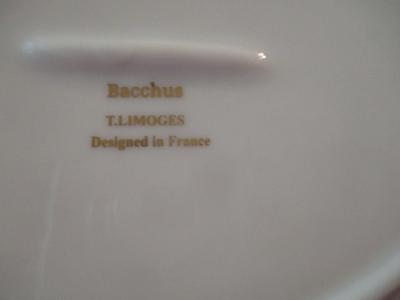 Vintage T. Limoges Bacchus Oval Reticulated Porcelain Plate