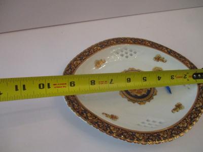 Vintage T. Limoges Bacchus Oval Reticulated Porcelain Plate