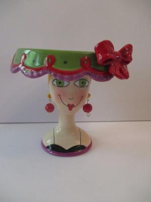 Appletree Sugar High Social By Babs Ceramic Center Piece/Cake Stand Approx 7" Tall