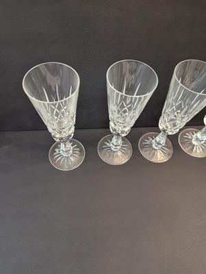 4 - Galway Crystal CLIFDEN Fluted Champagne Goblets Cut Base #6