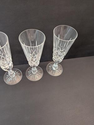 4 - Galway Crystal CLIFDEN Fluted Champagne Goblets Cut Base #6