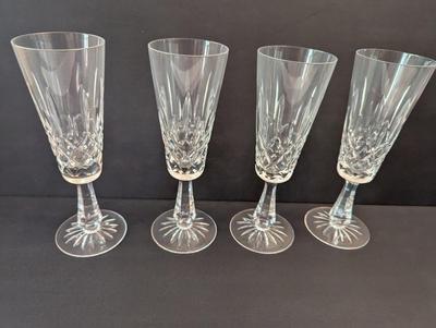 4 - Galway Crystal CLIFDEN Fluted Champagne Goblets Cut Base #6