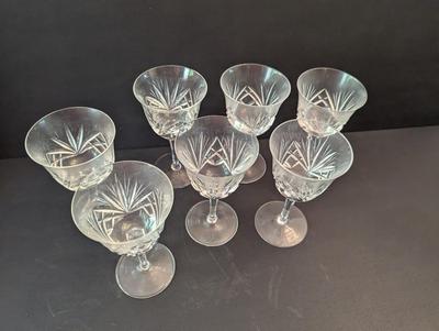 7 - Gorham Cherry Wood Clear Crystal Water Goblets