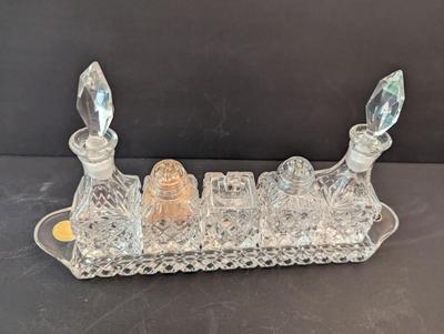 Echt Bleikristall Gepresst Cruet Set Made In Western Germany