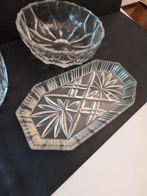 1 - German Waltherglas Amber Appetizer Tray & Glass Candy Dishes #16