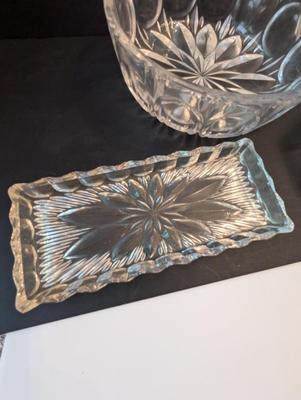 1 - German Waltherglas Amber Appetizer Tray & Glass Candy Dishes #16