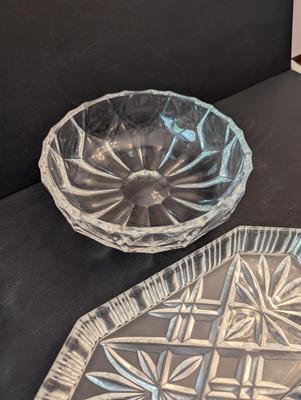 1 - German Waltherglas Amber Appetizer Tray & Glass Candy Dishes #16