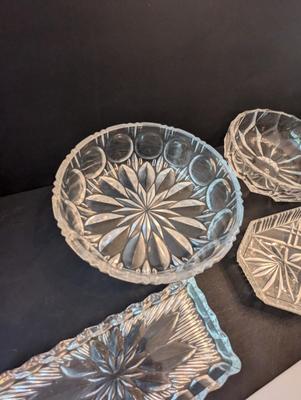 1 - German Waltherglas Amber Appetizer Tray & Glass Candy Dishes #16