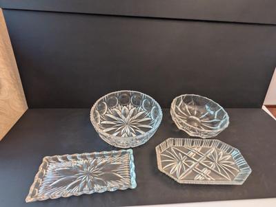 1 - German Waltherglas Amber Appetizer Tray & Glass Candy Dishes #16