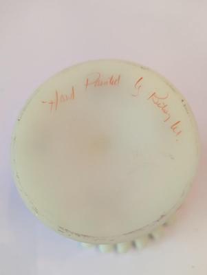 Hand Painted Fenton Custard Satin Glass