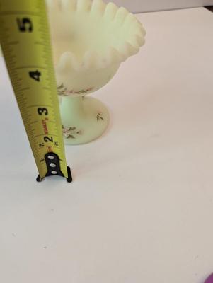 Hand Painted Fenton Custard Satin Glass