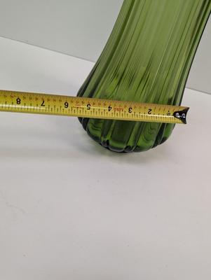 Tall LE Smith Green Swung Vase Approx 20 3/4" Tall #33