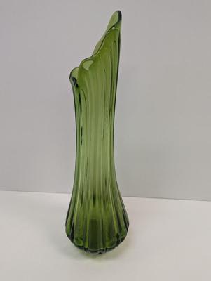 Tall LE Smith Green Swung Vase Approx 20 3/4" Tall #33