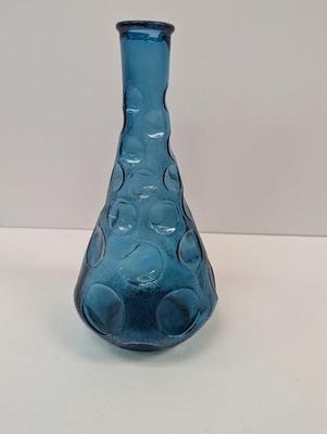 Empoli Made In Italy Blue Glass Decanter #35 Approx 11" Tall