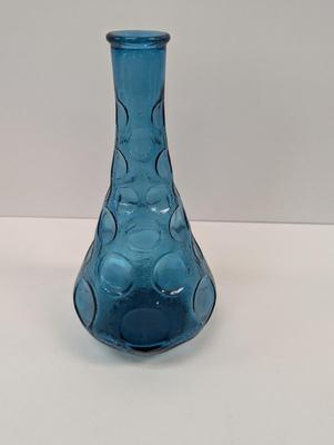 Empoli Made In Italy Blue Glass Decanter #35 Approx 11" Tall