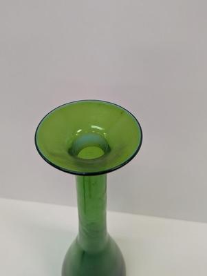 Vintage Hand Blown Green Glass Vase With Stopper #37 Approx 21 1/2"
