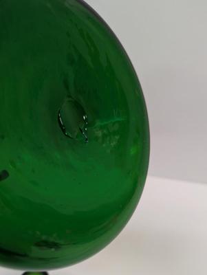 Vintage Hand Blown Green Glass Vase With Stopper #37 Approx 21 1/2"