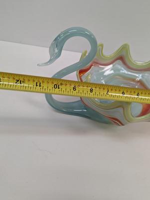 Vintage Murano Style Glass Swan Bird Bowl #39