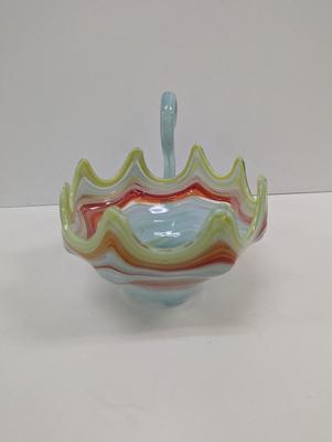 Vintage Murano Style Glass Swan Bird Bowl #39