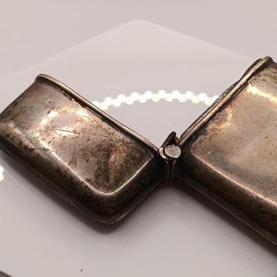LOT 3: Sterling Silver with Compact with Engraved Silver-Tone Match Holder