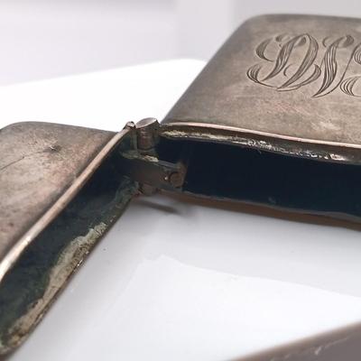 LOT 3: Sterling Silver with Compact with Engraved Silver-Tone Match Holder