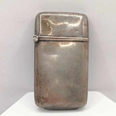 LOT 3: Sterling Silver with Compact with Engraved Silver-Tone Match Holder