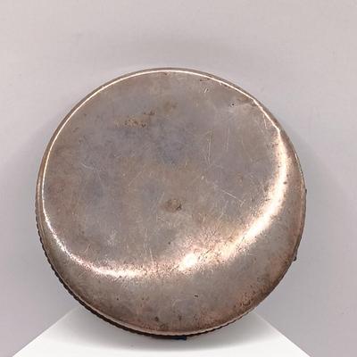 LOT 3: Sterling Silver with Compact with Engraved Silver-Tone Match Holder