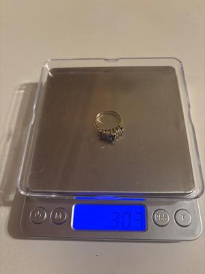 LOT 6: Sapphire & Diamond 14K Yellow Gold Ring (1 Missing Stone)