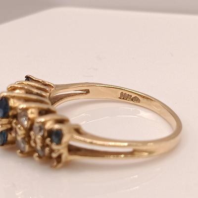 LOT 6: Sapphire & Diamond 14K Yellow Gold Ring (1 Missing Stone)