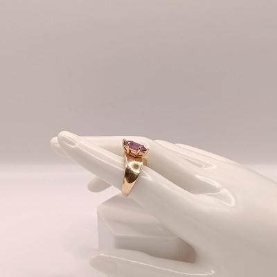 LOT 12: Marquise Amethyst 14K A Gold V-Shaped Ring 6.19g Sz 6