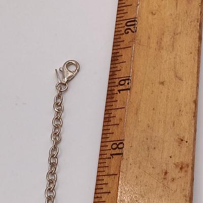 LOT 13: JCM 925 Sterling Mauritius Puffy Heart Necklace, 925 Sterling Pendant on Leather Cord with 925 Clasp & Mexico Silver-Tone...