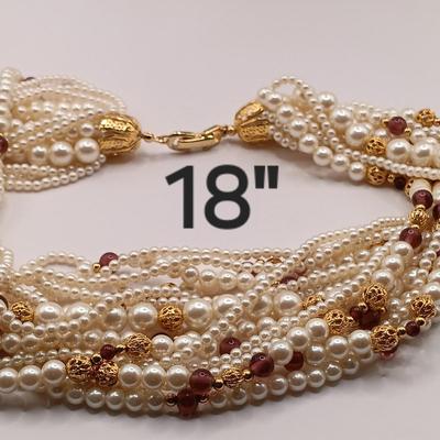 LOT 14: Collection of Feaux Pearl Costume Necklaces