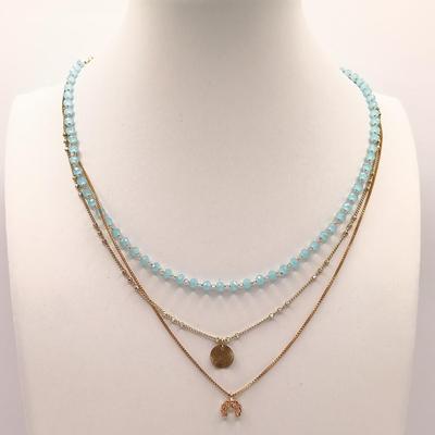 LOT 15: Vintage Hand-Painted Fleur-de-lis Glass Bead Necklace, Seŕefina 3-Strand Necklace & More