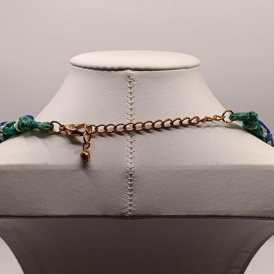 LOT 16: Oxidized Copper and Stone Necklace, Multi-Strand Turquoise Bead Necklace, Silk Thread Wrapped Bangles & More