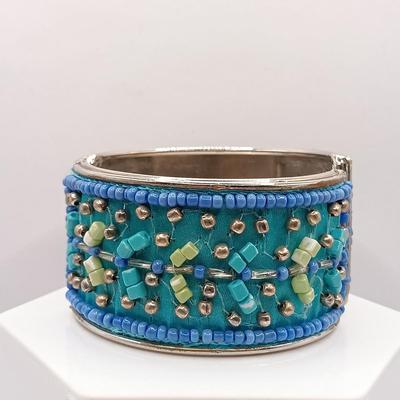 LOT 16: Oxidized Copper and Stone Necklace, Multi-Strand Turquoise Bead Necklace, Silk Thread Wrapped Bangles & More