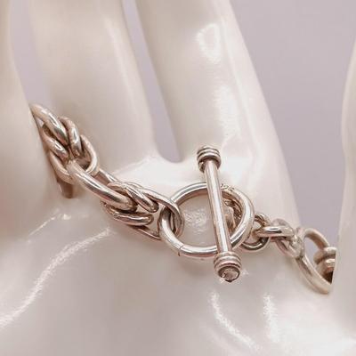 LOT 18: Vintage 925 Sterling Ring 10.4g Sz 6.5 with 925 Sterling Bracelet 27.6g