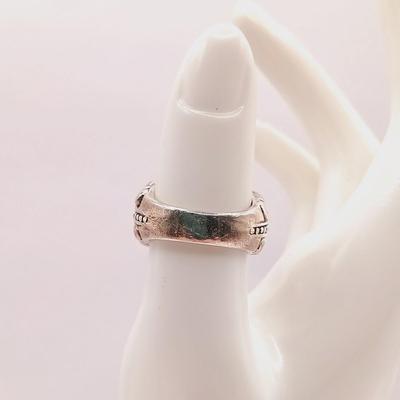 LOT 18: Vintage 925 Sterling Ring 10.4g Sz 6.5 with 925 Sterling Bracelet 27.6g