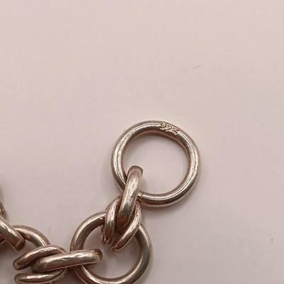 LOT 18: Vintage 925 Sterling Ring 10.4g Sz 6.5 with 925 Sterling Bracelet 27.6g