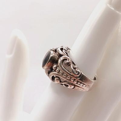 LOT 18: Vintage 925 Sterling Ring 10.4g Sz 6.5 with 925 Sterling Bracelet 27.6g