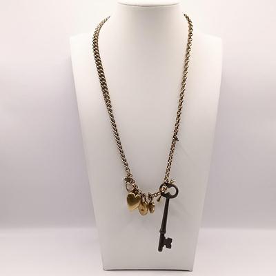 LOT 20: Fossil Skeleton Key Necklace, Chicos Multi-Strand Silver-Tone Necklace & More