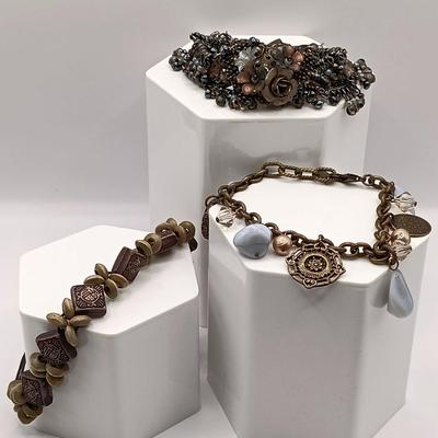 LOT 20: Fossil Skeleton Key Necklace, Chicos Multi-Strand Silver-Tone Necklace & More