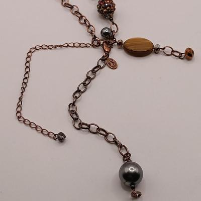 LOT 20: Fossil Skeleton Key Necklace, Chicos Multi-Strand Silver-Tone Necklace & More