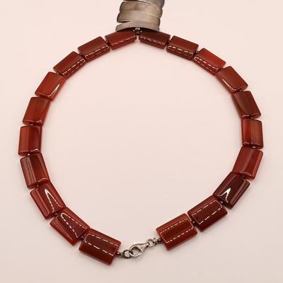 LOT 22: Vintage Sterling and Carnelian Necklace with Metalsmiths 925 Sterling Ring 17.8g Sz 7