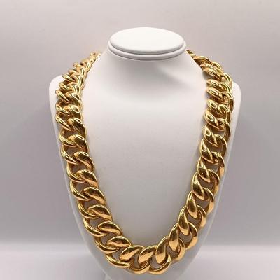 LOT 24: Monet Link Chain Necklace, Venôme Link Chain Necklace, Crown Trifari Snake Chain Necklace & More