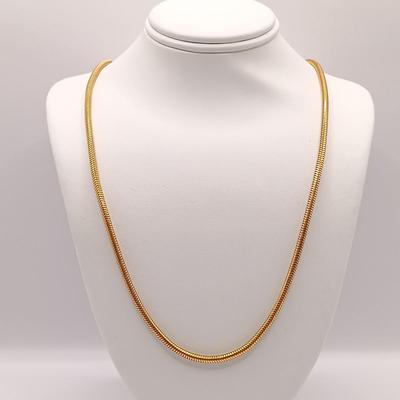 LOT 24: Monet Link Chain Necklace, Venôme Link Chain Necklace, Crown Trifari Snake Chain Necklace & More