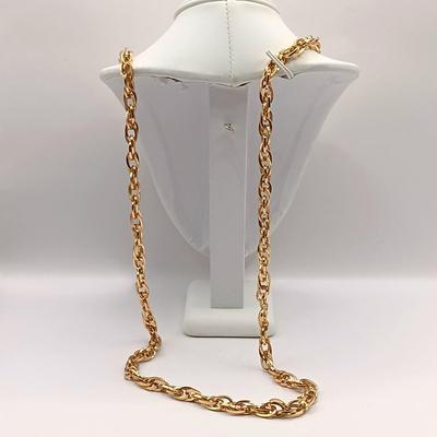 LOT 24: Monet Link Chain Necklace, Venôme Link Chain Necklace, Crown Trifari Snake Chain Necklace & More